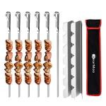 BearMoo Stainless Steel BBQ Skewers Set of 6