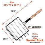 Camerons BBQ Skewer Rack Set with Handle & Skewers
