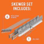 Stainless Steel Kabob Skewer Rack with Rotating Skewers