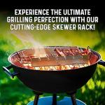 Stainless Steel Kabob Skewer Rack with Rotating Skewers