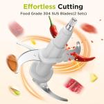 KOIOS 500W Electric Food Processor with 2 Bowls