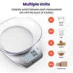 Etekcity Digital Kitchen Scale with Bowl, 11lb/5kg