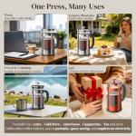 Veken 34oz French Press Coffee Maker – Stainless Steel