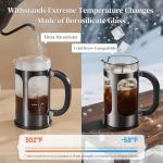 Veken 34oz French Press Coffee Maker – Stainless Steel