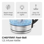 CHEFMAN 1.2L Cordless Electric Tea Kettle