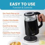 Elite Gourmet 1.7L Electric Tea Kettle, Black