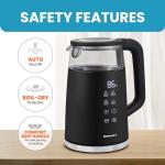 Elite Gourmet 1.7L Electric Tea Kettle, Black