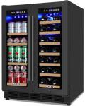 Dual Zone 24" Wine and Beverage Cooler - Black