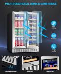 EORICE 24-Inch Dual Zone Beverage Cooler 21 Bottles
