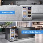 FoMup 24-Inch Dual Zone Wine Beverage Cooler