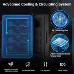 KingChii Freestanding Wine Cooler with Glass Door