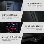KingChii Freestanding Wine Cooler with Glass Door