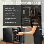 KingChii Freestanding Wine Cooler with Glass Door