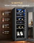 Feelfunn 12-Bottle Freestanding Wine Cooler