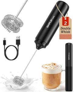 SIMPLETASTE Handheld Electric Milk Frother and Mixer
