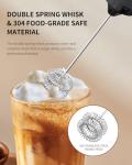 Rechargeable Handheld Milk Frother with Dual Whisk