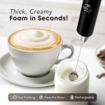 Zulay Kitchen Handheld Milk Frother with 4 Whisks