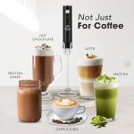 Zulay Kitchen Handheld Milk Frother with 4 Whisks