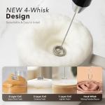 Zulay Kitchen Handheld Milk Frother with 4 Whisks