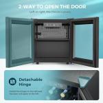 EUHOMY Mini Fridge with Glass Door and LED