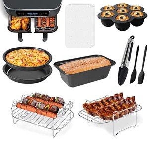 10-Piece Accessory Set for Dual Basket Air Fryers