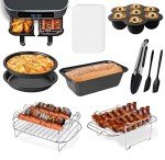 10-Piece Accessory Set for Dual Basket Air Fryers