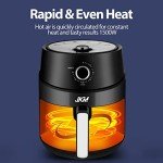 JKM 4.7 Quart Mechanical Air Fryer, Black