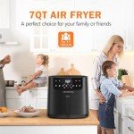 CROWNFUL 7 Quart Oilless Air Fryer with Touch Screen