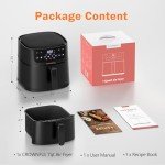 CROWNFUL 7 Quart Oilless Air Fryer with Touch Screen