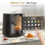 Large 11-in-1 5.8 QT Air Fryer with Recipes