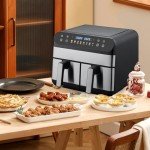 Jacgood 9.5QT Double Air Fryer with Baskets