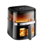 T&Jero 6 QT Air Fryer Toaster Oven, Dark Grey