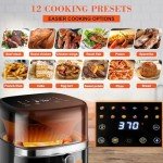 T&Jero 6 QT Air Fryer Toaster Oven, Dark Grey