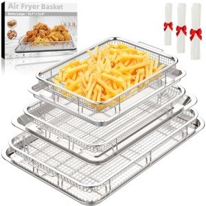 3-Piece Air Fryer Basket and Tray Set