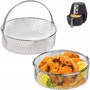 Elsjoy 8-Inch Air Fryer Basket Set (2 Pack)