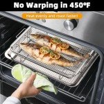 YEPATER Stainless Steel Air Fryer Basket Set