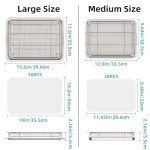 YEPATER Stainless Steel Air Fryer Basket Set