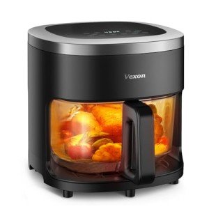 Vexon 6-in-1 Glass Air Fryer with Digital Timer