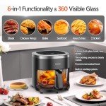 Vexon 6-in-1 Glass Air Fryer with Digital Timer