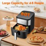 DOMEM 6.2 Qt Air Fryer with 8 Cooking Functions