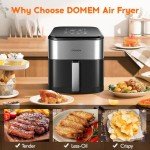 DOMEM 6.2 Qt Air Fryer with 8 Cooking Functions