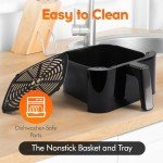 DOMEM 6.2 Qt Air Fryer with 8 Cooking Functions