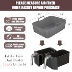 Silicone Liners for Dual Basket Air Fryers - 2 Pcs
