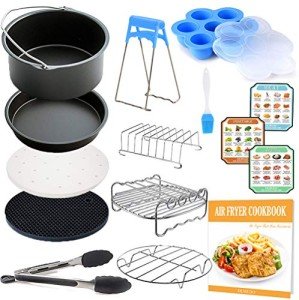 8-Inch Air Fryer Accessories with Recipe Book