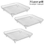 Stainless Steel 8" Air Fryer Rack with Clips