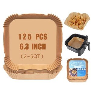 Disposable Square Air Fryer Liners - 125 PCS