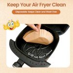 UMETRE Disposable Air Fryer Paper Liners, 125 Count