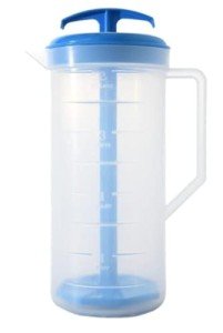Blue 2-Quart Mixing Pitcher with Plunger