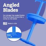 Blue 2-Quart Mixing Pitcher with Plunger