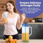 Blue 2-Quart Mixing Pitcher with Plunger